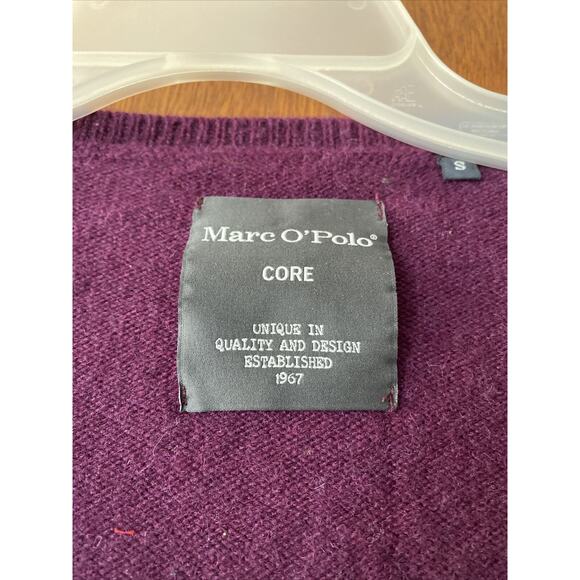 Marc O'Polo Core Lambswool V-Neck Pullover Sweater Burgundy Argyle Style Gray - Picture 2 of 9